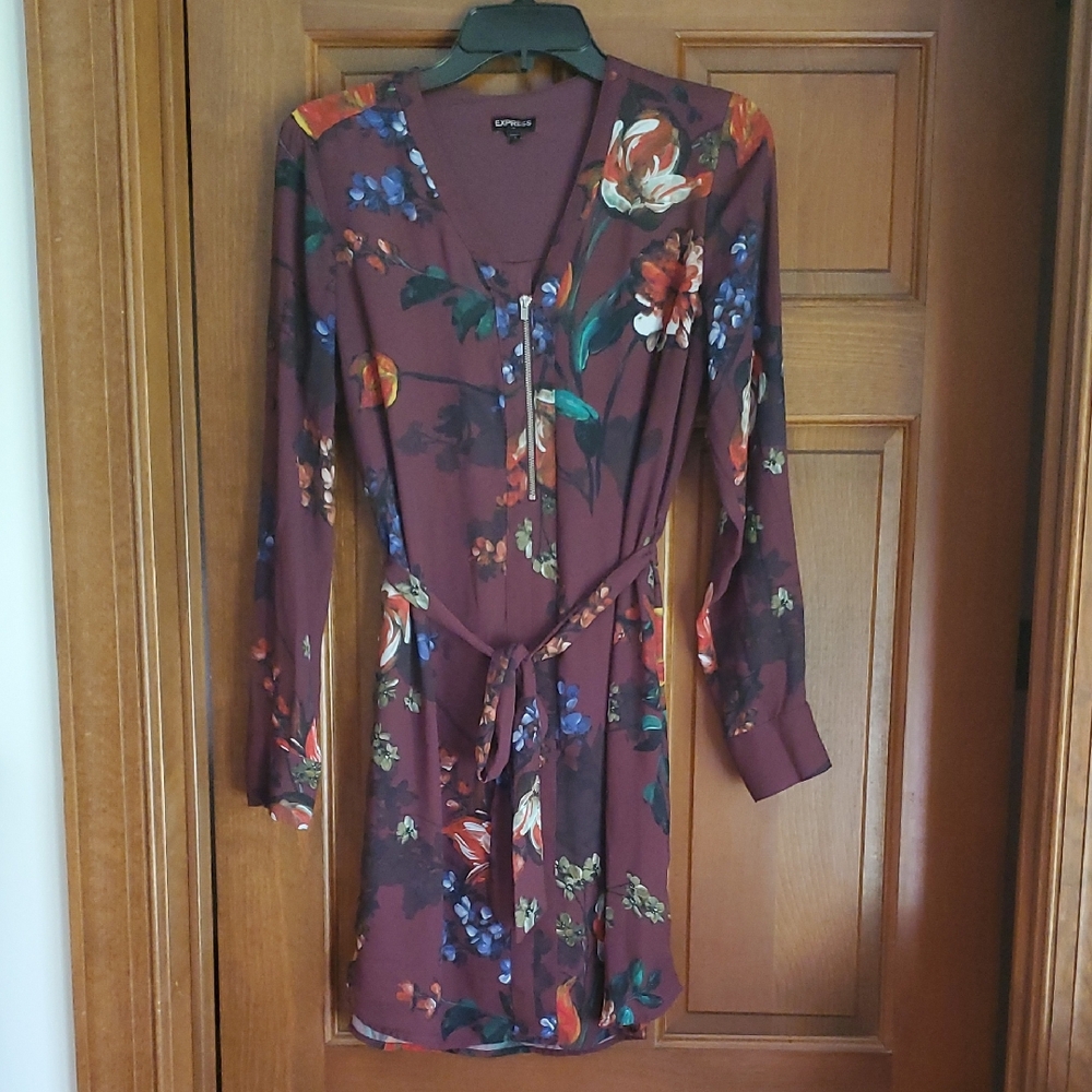 Express Floral Long Sleeve Dress Sz S/P